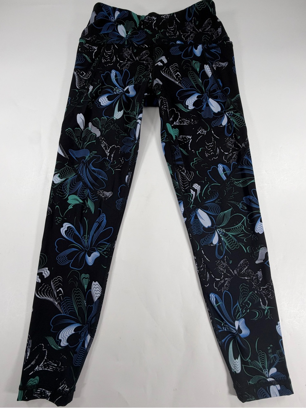 Sweaty Betty Power Workout Leggings Floral 7/8 High Rise Pocket Athletic US 6